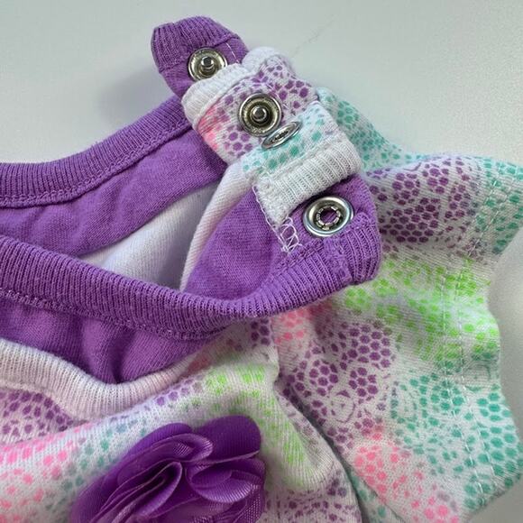 Garanimals Baby Girls 3D Floral Purple Onesie Body Suit 3-6 Months - Picture 7 of 10